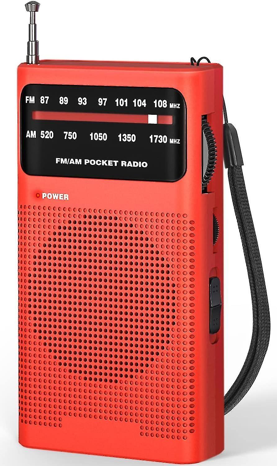 Portable Radio, AM(MW)/FM Battery Operated(AA) Radio, Pocket Transistor Radio with Excellent Recepti