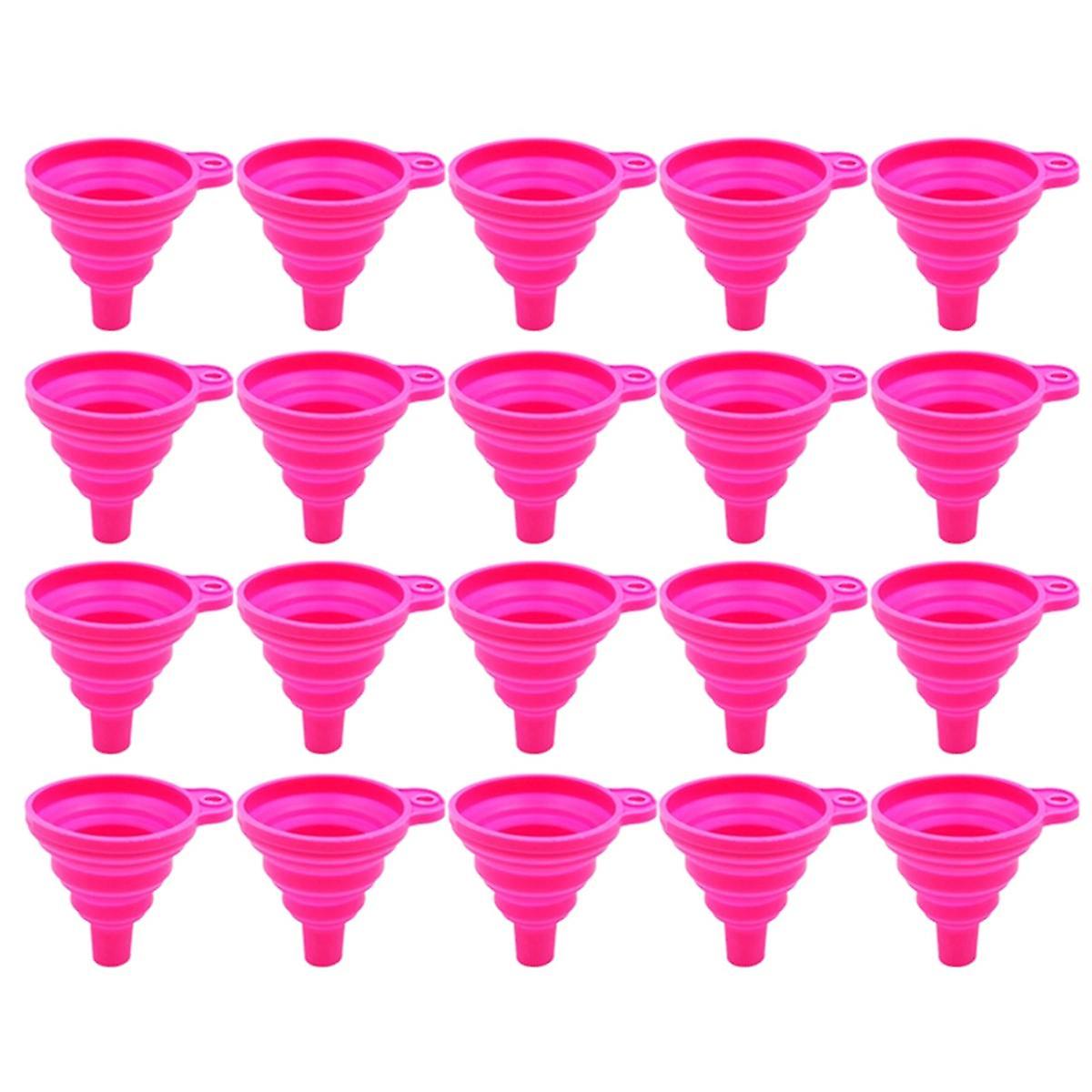 Multifunctional Portable Mini Funnel, Retractable Silicone Folding Funnel for Kitchen,Kitchen Tools,Pink