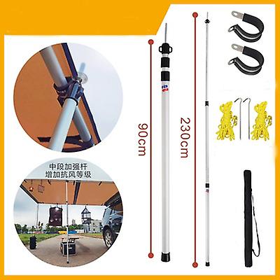 日曜日の屋外車のサイドテントアクセサリーアルミニウム合金キャノピーポールウィンドロープとネイル収納バッグ