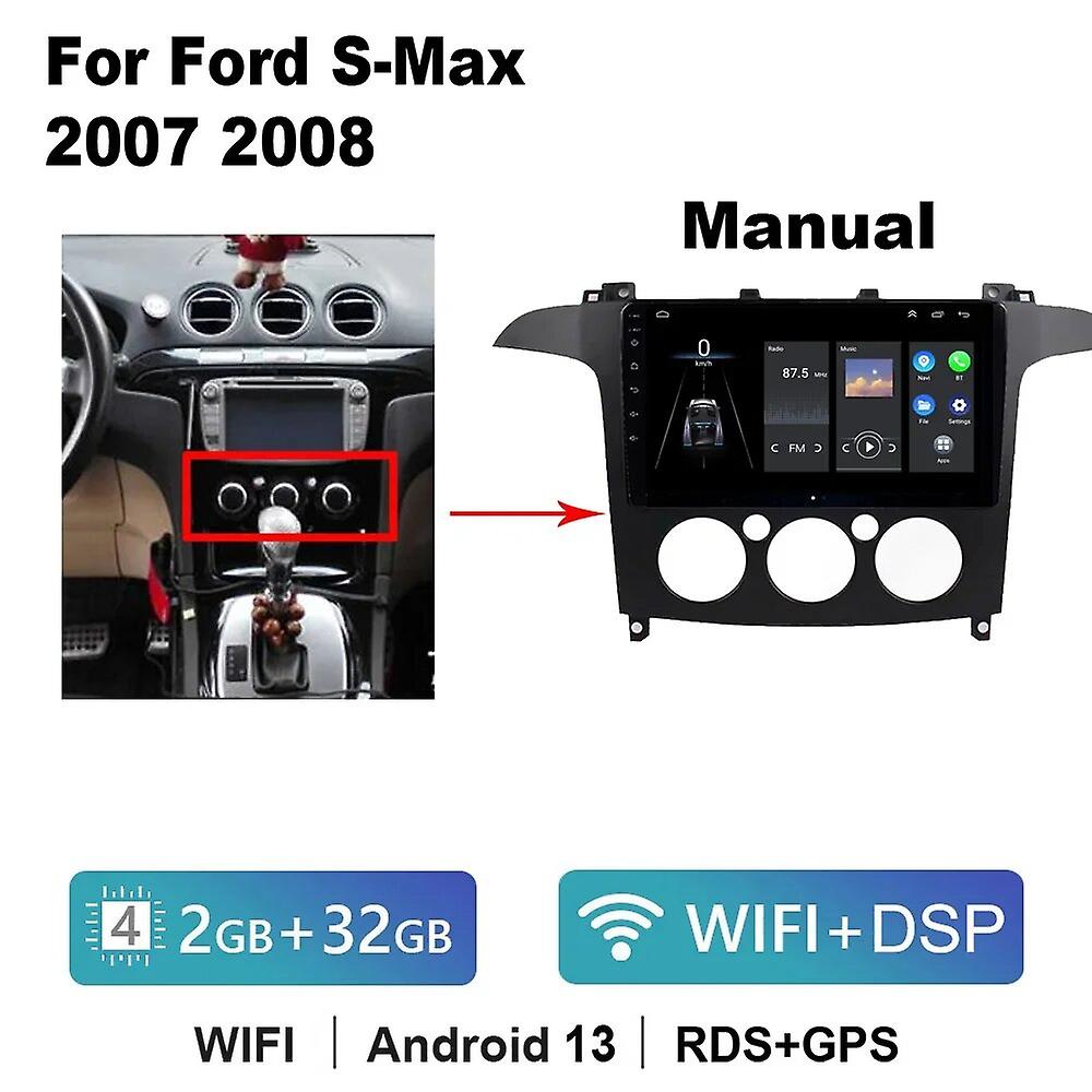 Android 13 For Ford S Max S-max 2007 - 2015 Car Radio Multimedia Video Player Navigation Gps Stereo Auto Android Hu No 2 Din Dvd