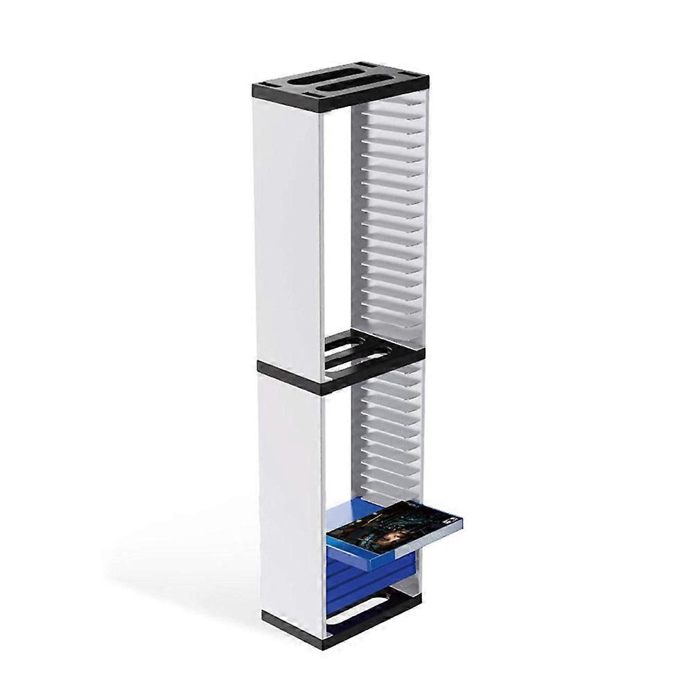 CD Shelf CD Storage Rack CD Games Disc Storage Tower, Universal Game Blu-ray Disc Holder, Disc Showcase Shelf for PS5 / Game Console, maximum hold 36
