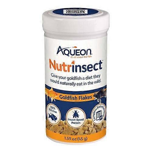 Aqueon Nutrinsect Fish Free Fish Food Goldfish Flakes, 1.59 Oz