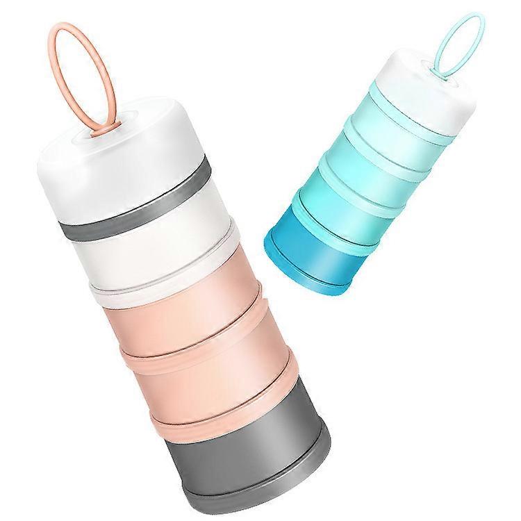 2pcs Milk Powder Dispenser Portable 4 Layer Baby Feeding Formula Storage Pot Container