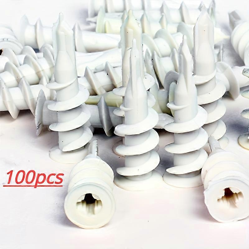 100pcs Nylon Self-Drilling Drywall Hollow-Wall Anchor Kit - Durable and Easy Installation, Compatible with Recommended Screw Size