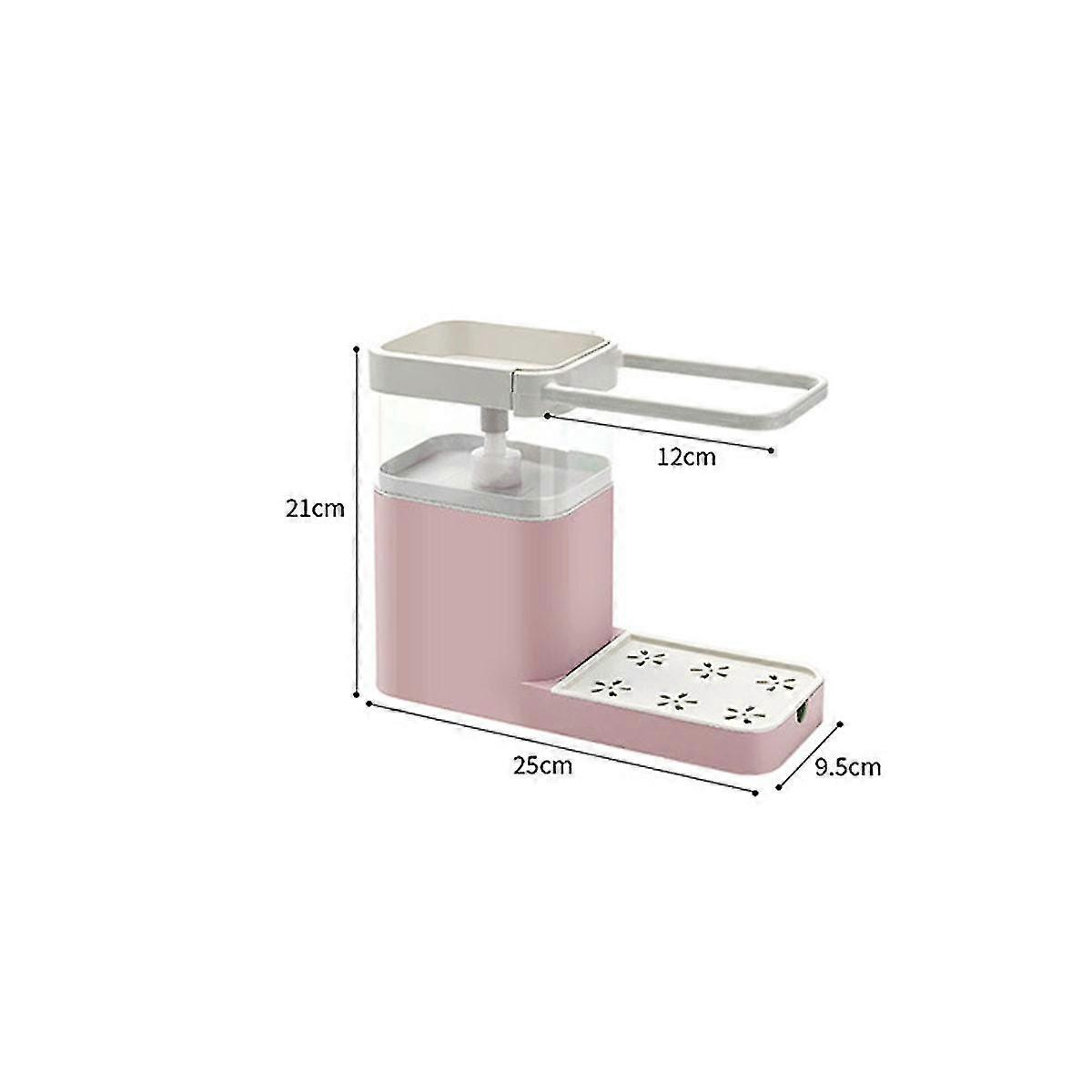 Soap Dispenser Pump With Sponge Holder,4-in-1 Sink Caddy Organiser,washing Up Liquid Detergent Dispenser