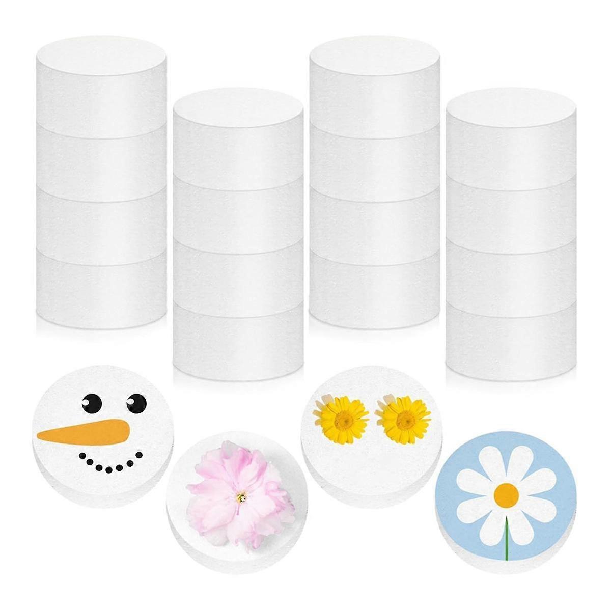 16 Pcs Foam Circles Polystyrene Foam Discs Cylinders Foam Crafts Round Foam White Block for DIY Arts Sculpture Modeling