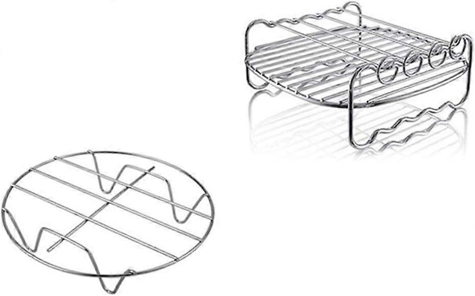 Accessoires généraux de friteuse à air de 7 pouces, compatibles pour 3,8 QT, friteuses à air, 2 multi-usages double couche