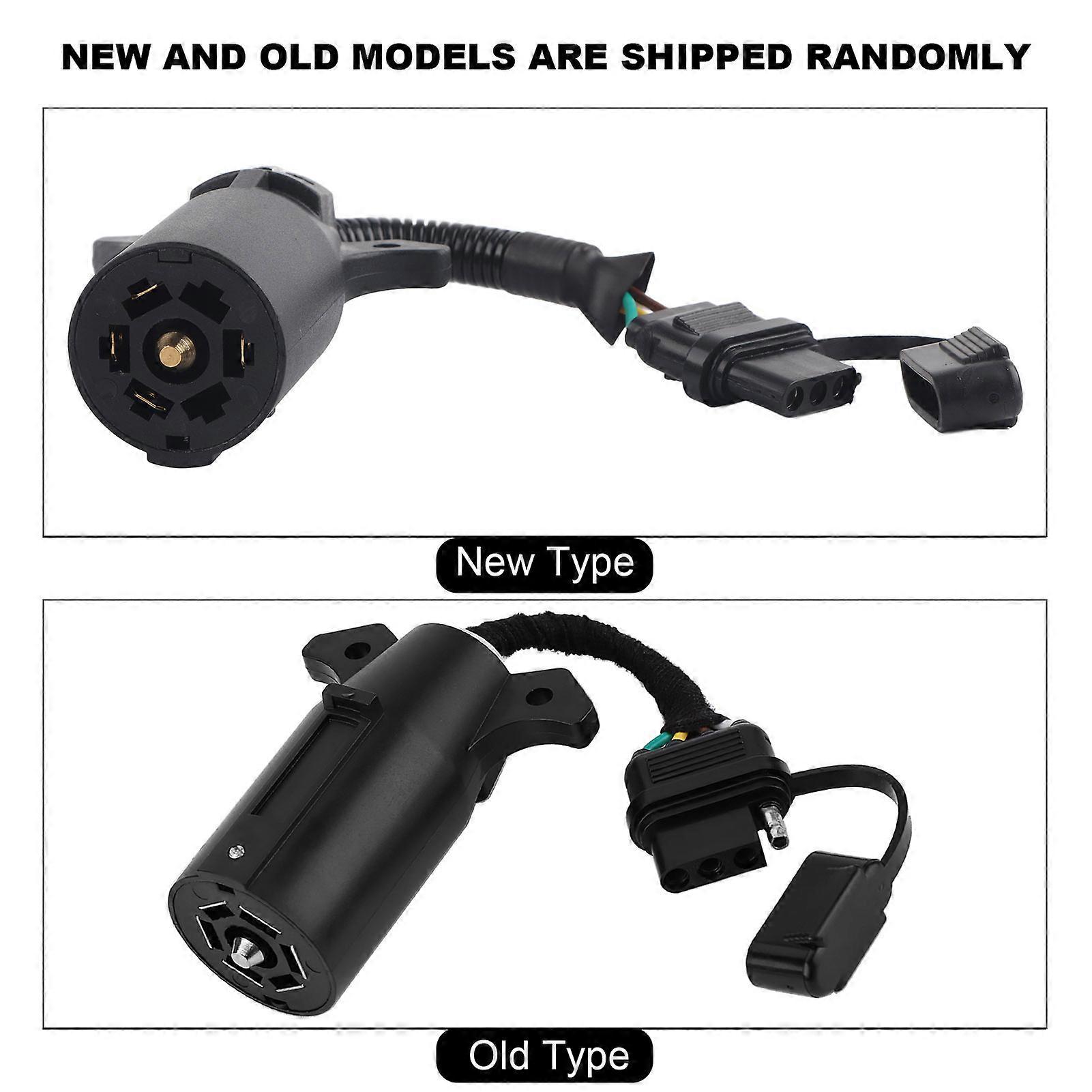 6-24V 7 to 4 Pin Trailer Plug Adapter Blade Round Socket Connector Converter for Caravan Towbar