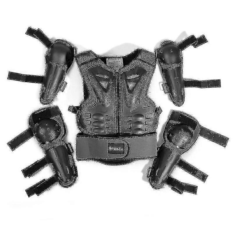 Barn Helkroppsskydd Skyddsutrustning Bröstryggskydd Armbåge Knäskydd Kuddar För Motocross R