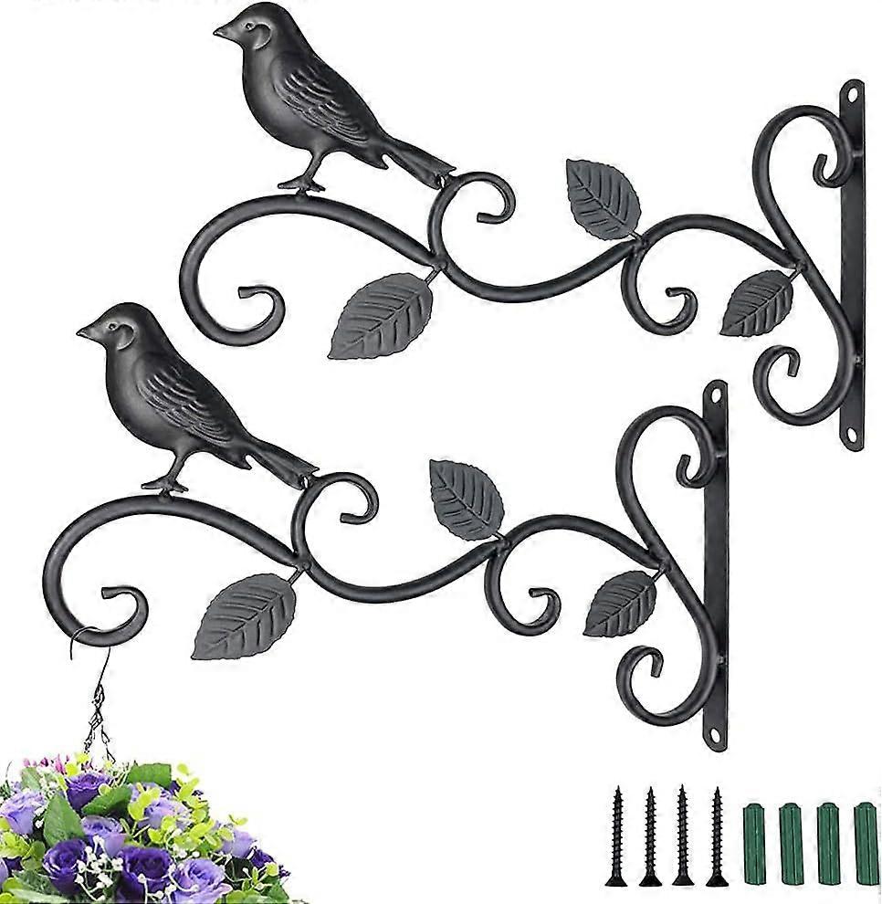 2 pices 支持 Muraux en Fer Forg， 支持钩针种植， 支持壁画 pour Lanterne， 支持种植壁画 Balcon， pour Mangeoires Oiseaux， Jardi