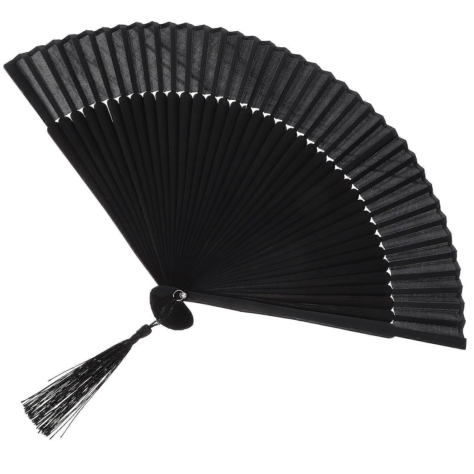 1pc Men Foldable Fan Bamboo Bone Handheld Fan Chinese Folding Fan with Storage Bag