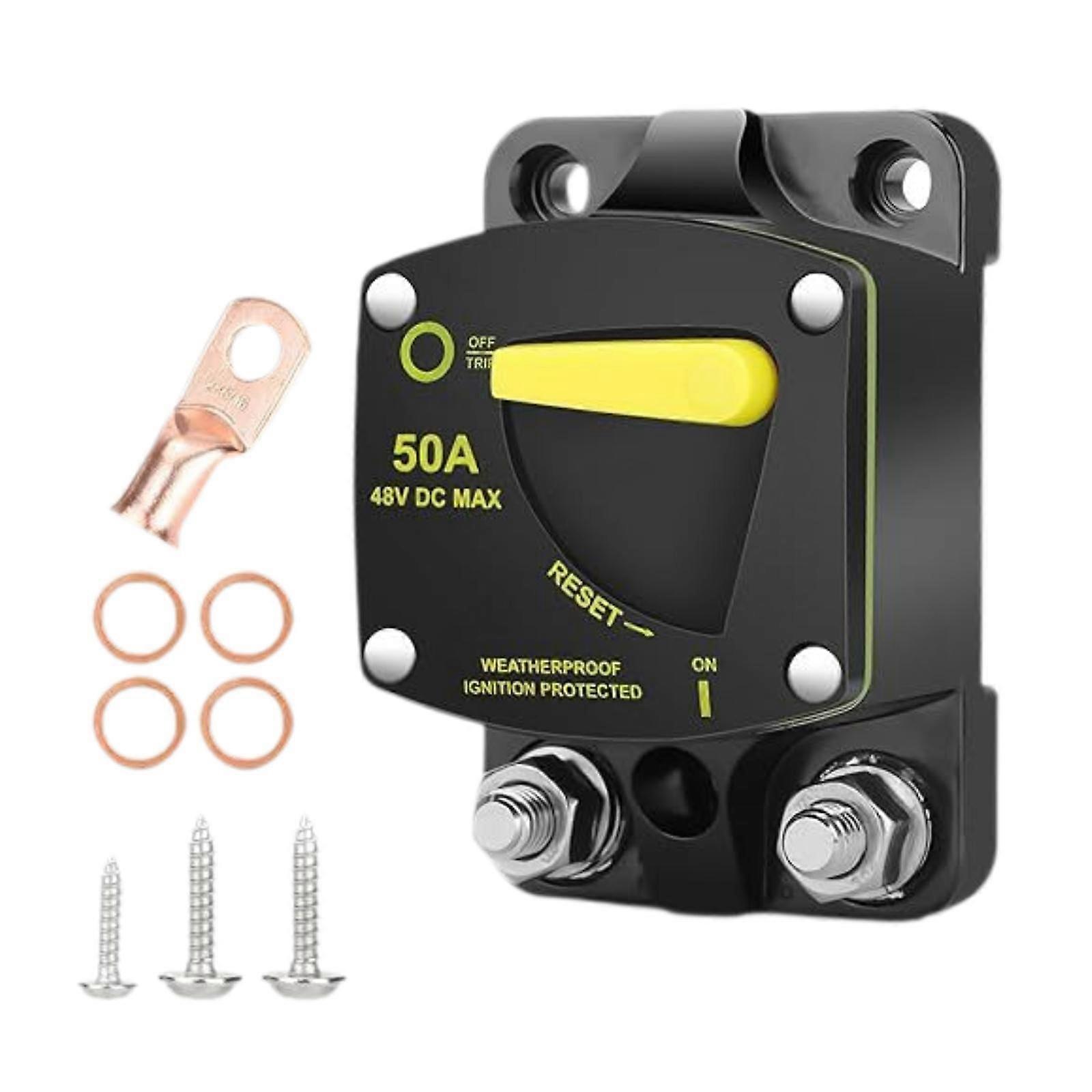 Generic Circuit Breaker Box Marine Truck RV Trailer Auto Manual Reset Switch 50A