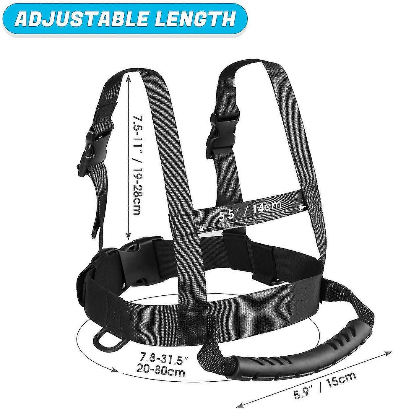 キッズスキーとスノーボードトレーニングハーネスw /取り外し可能なリーシュメタル接続リング簡単リフトハンドル