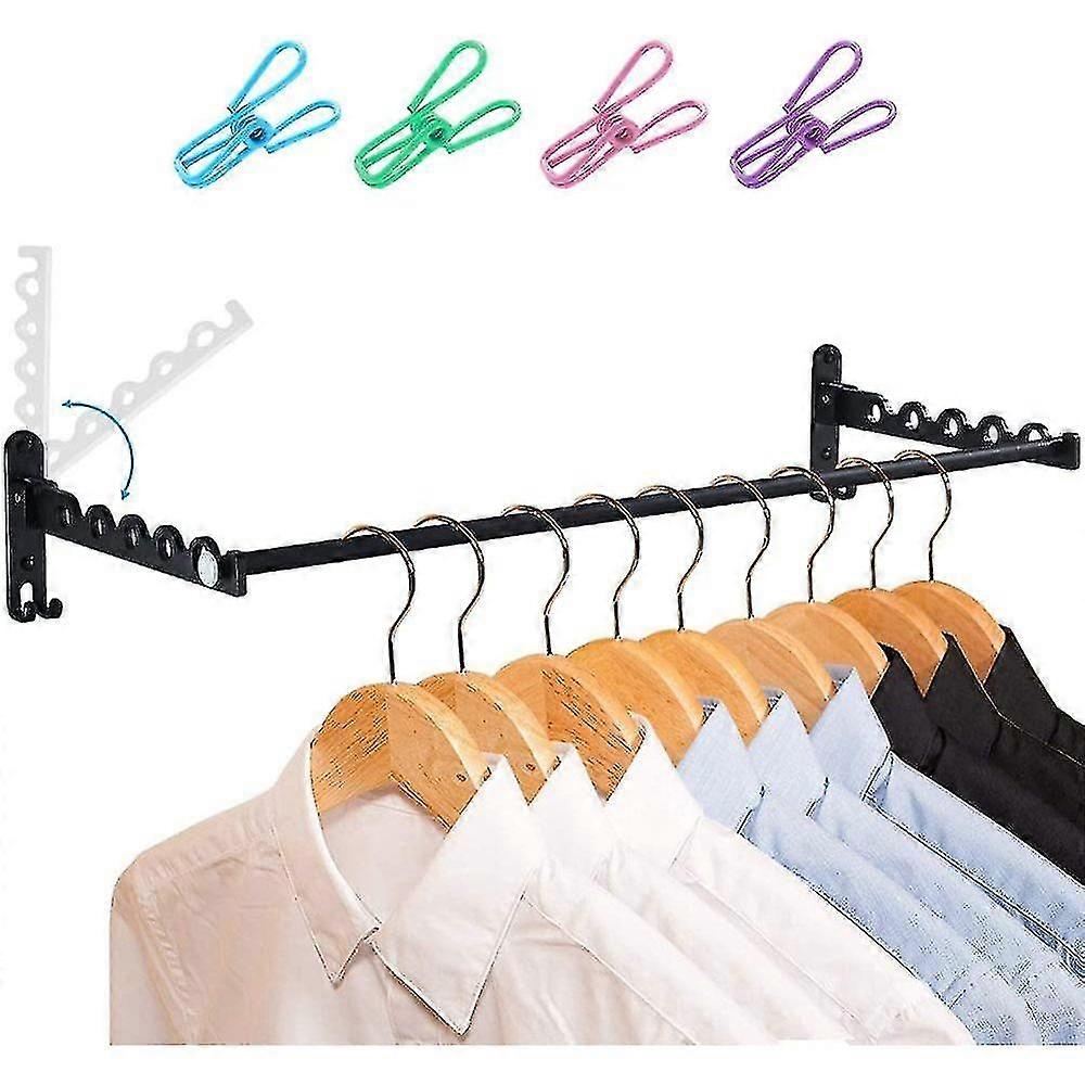Sunrain Foldable Wall Clothes Rack Hole-free Folding Invisible Clothes Drying Pole Wa