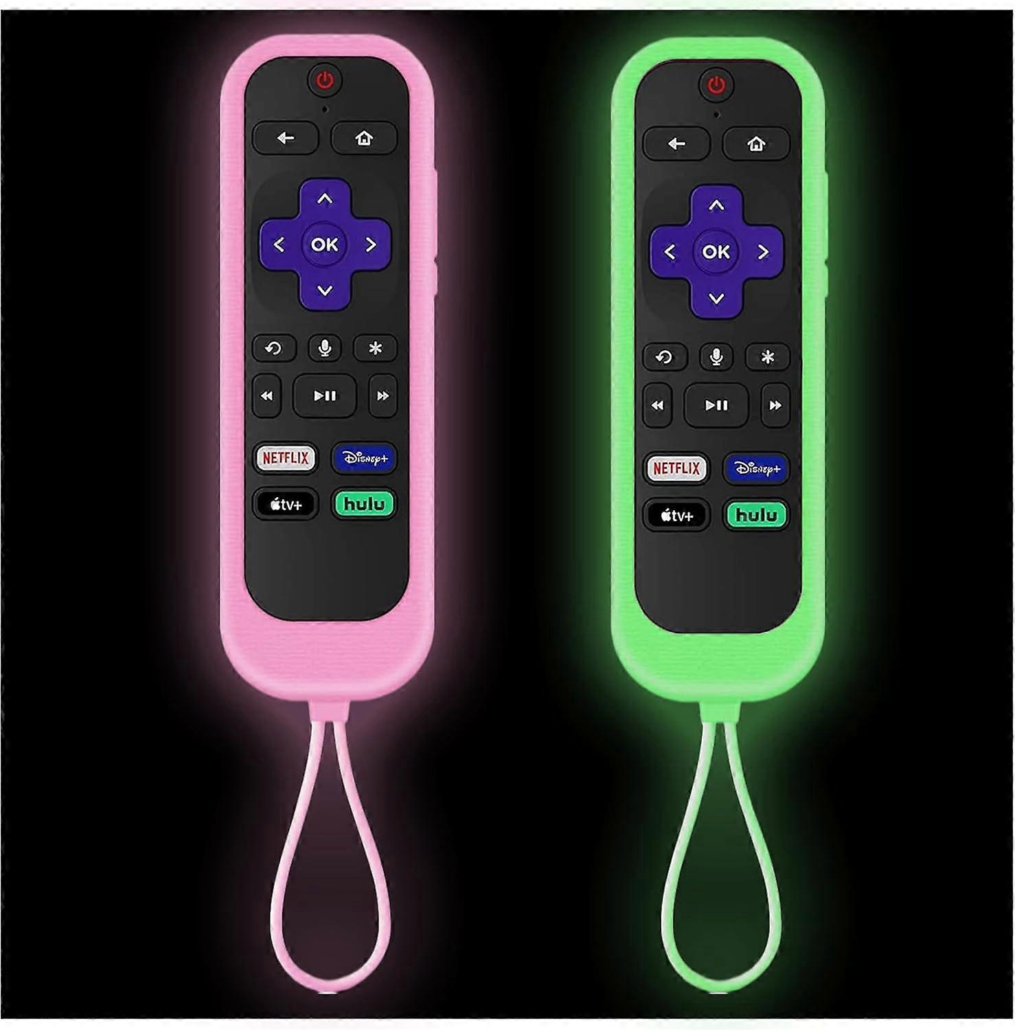 2Pack Silicone Protective Controller Sleeve for TCL/Hisense Roku TV | Onn Roku | Roku Express 2021 | Roku Streaming Stick+ Remote Case with Lanyards G