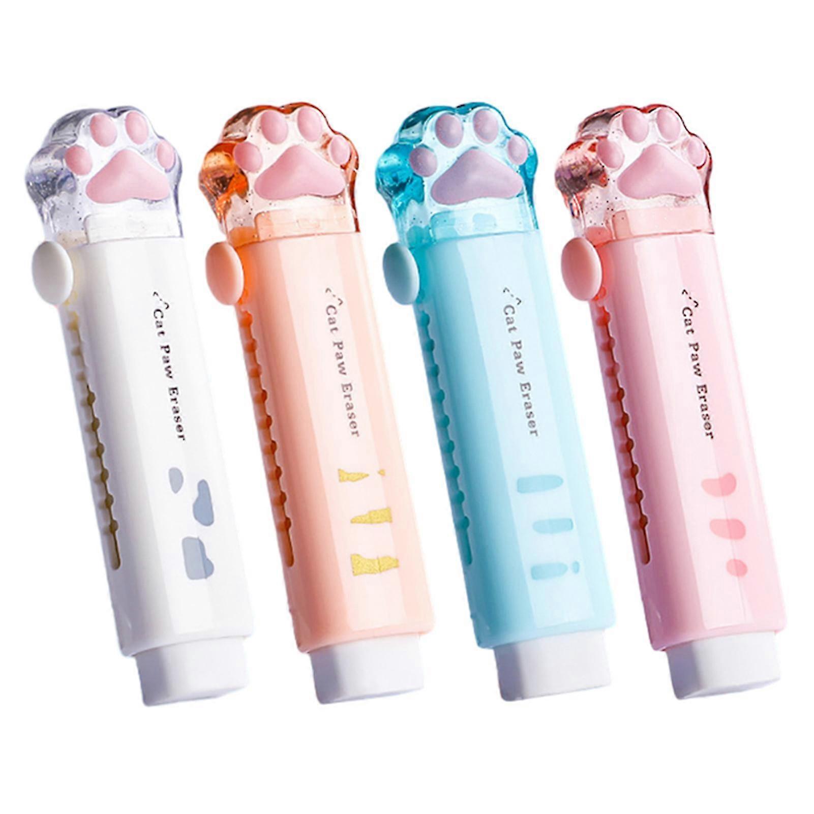 1/4 Piece Cat Claw Cover Push-pull Eraser Multi-purpose Drawing Erasers Party Favors Game Prizes
