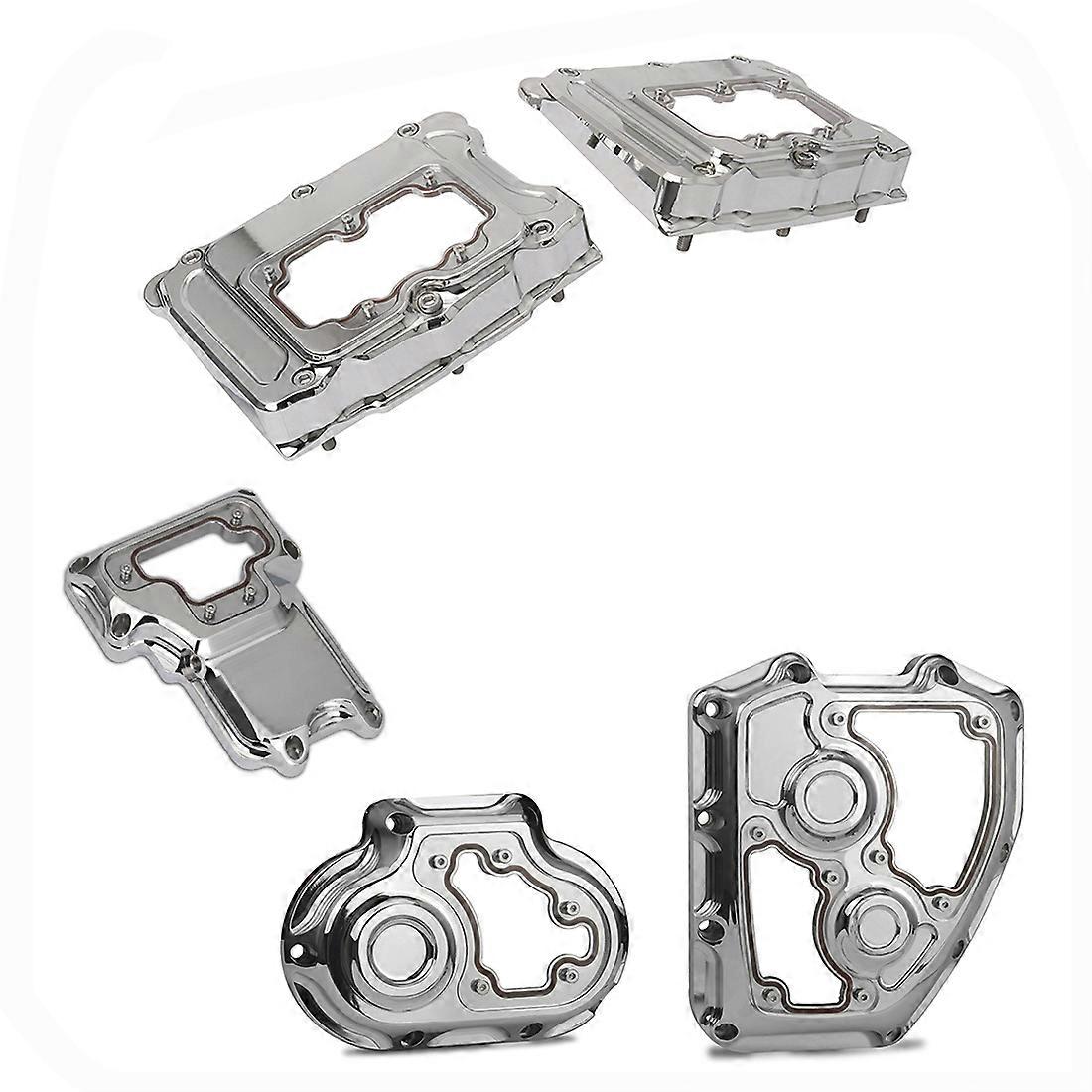 كروم كلاريتي V-twin Transmission Cam أغطية جانبية علوية لهارلي دينا فات بوب رود انزلاق الترا FLTRU Road King FLHR / I 07