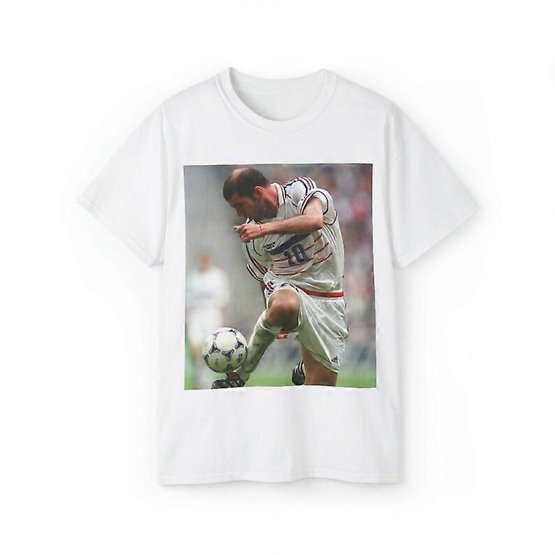 Zinedine Zidane Frankrike Fotbollströja Unisex Ultra Bomull T-shirt vintage throwback retro real madrid-Mbe165