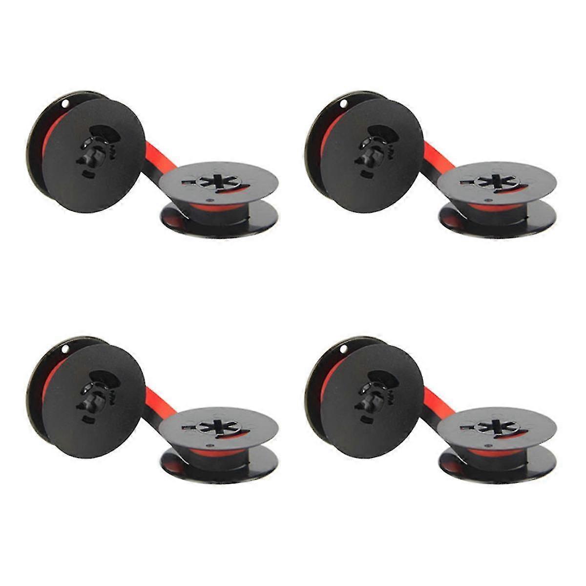 4Pcs Typewriter Ribbon Twin Spool Typewriter Ribbon Ink Twin Spool Ink Replacement Part for Most Typewriter (Black&Red)