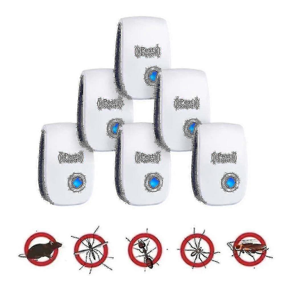 6pcs Ultrasound Mouse Cockroach Repeller Device Insect Rats Spiders Killer