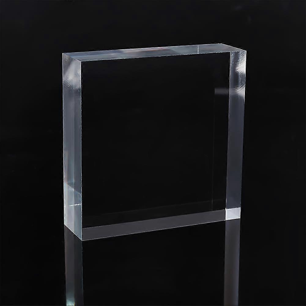 Acrylic Square Display Block Clear Polished Acrylic Cube 3" x3" x1" Acrylic Jewelry Display Stand Ring Showcase Display Holder Solid Acrylic Blocks Cl