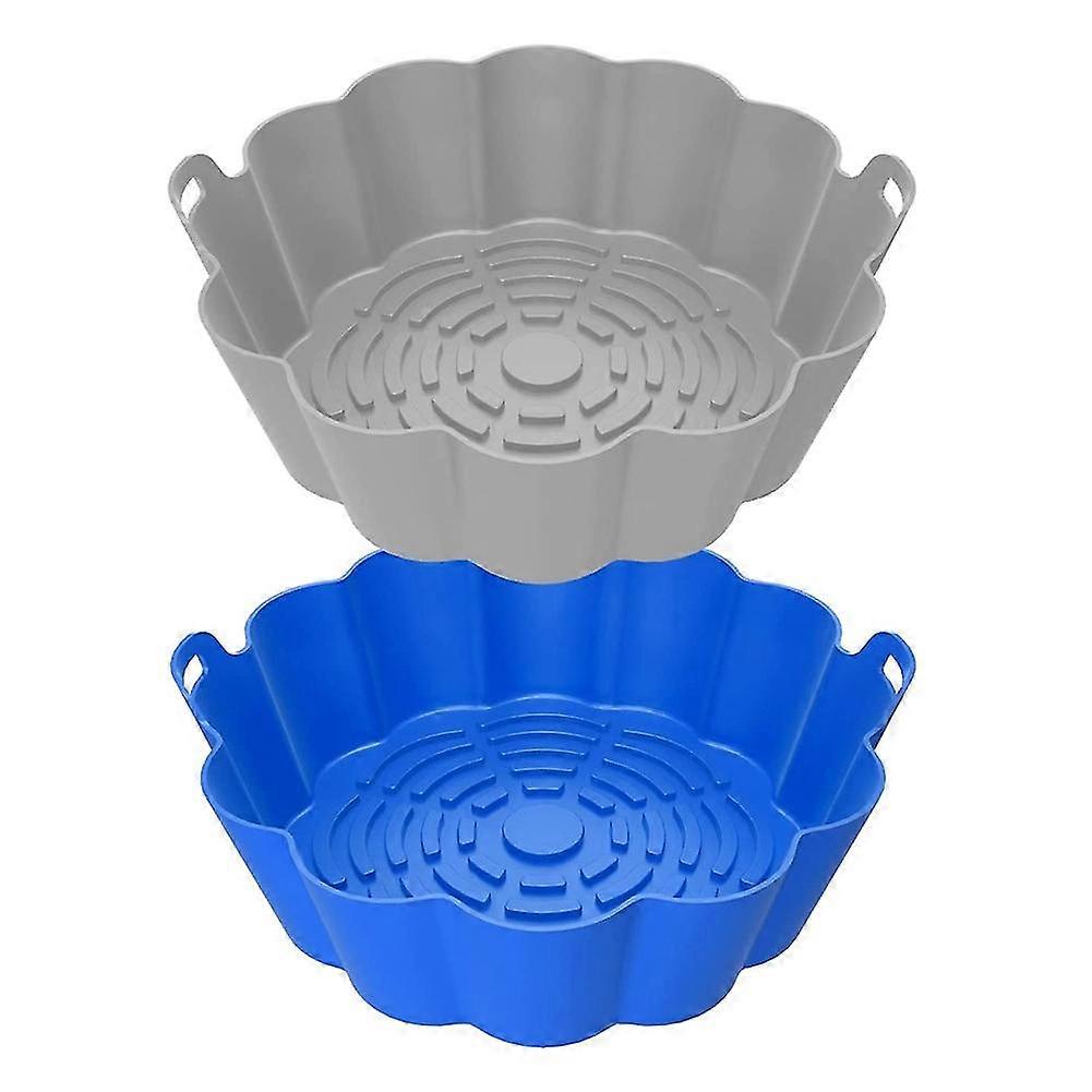 Fryer Silicone Liners Reusable Round Insert, 8.5 Inches For 5 To 8 Qt Safe Fryer Basket Accessorie