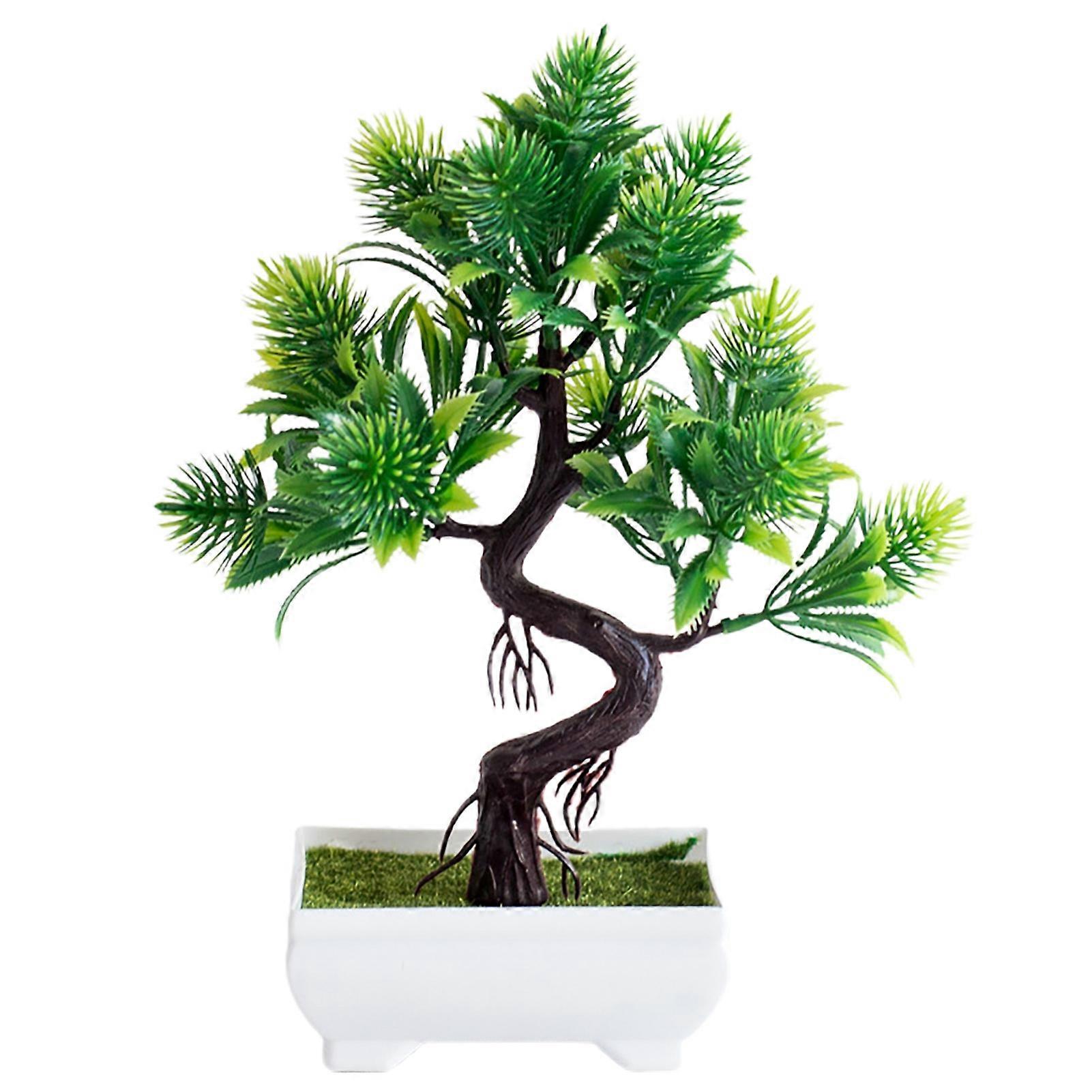 Artificial Bonsai Vivid Easy Care Colorfast Decorative Fake Pine Tree Bonsai Home Decoration