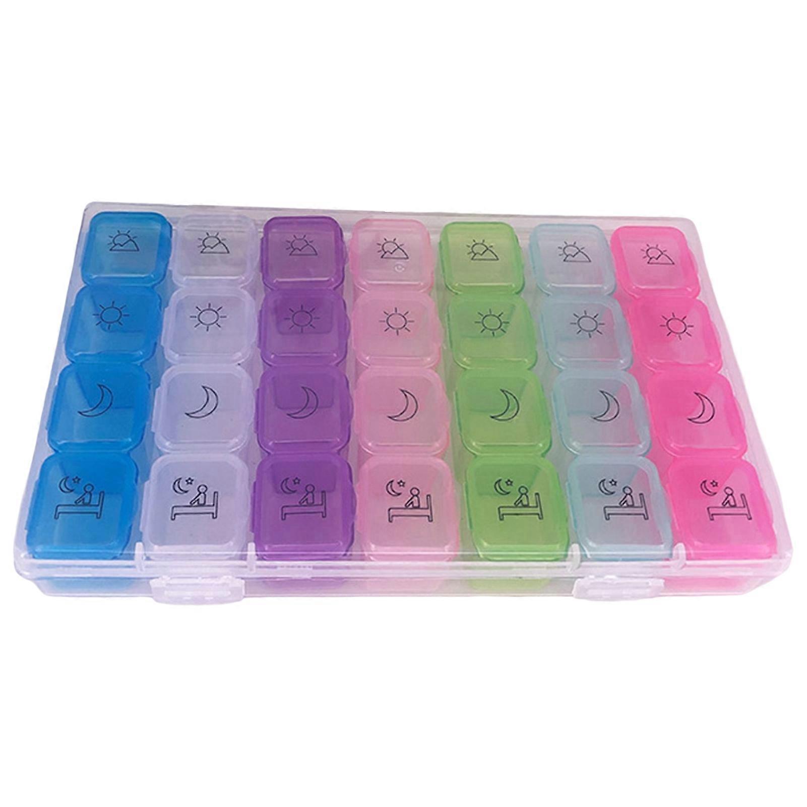 28 Grids Pill Box Safe Reusable Waterproof Large Capacity Food Grade Weekly Pillbox Case for Travelling KAESI