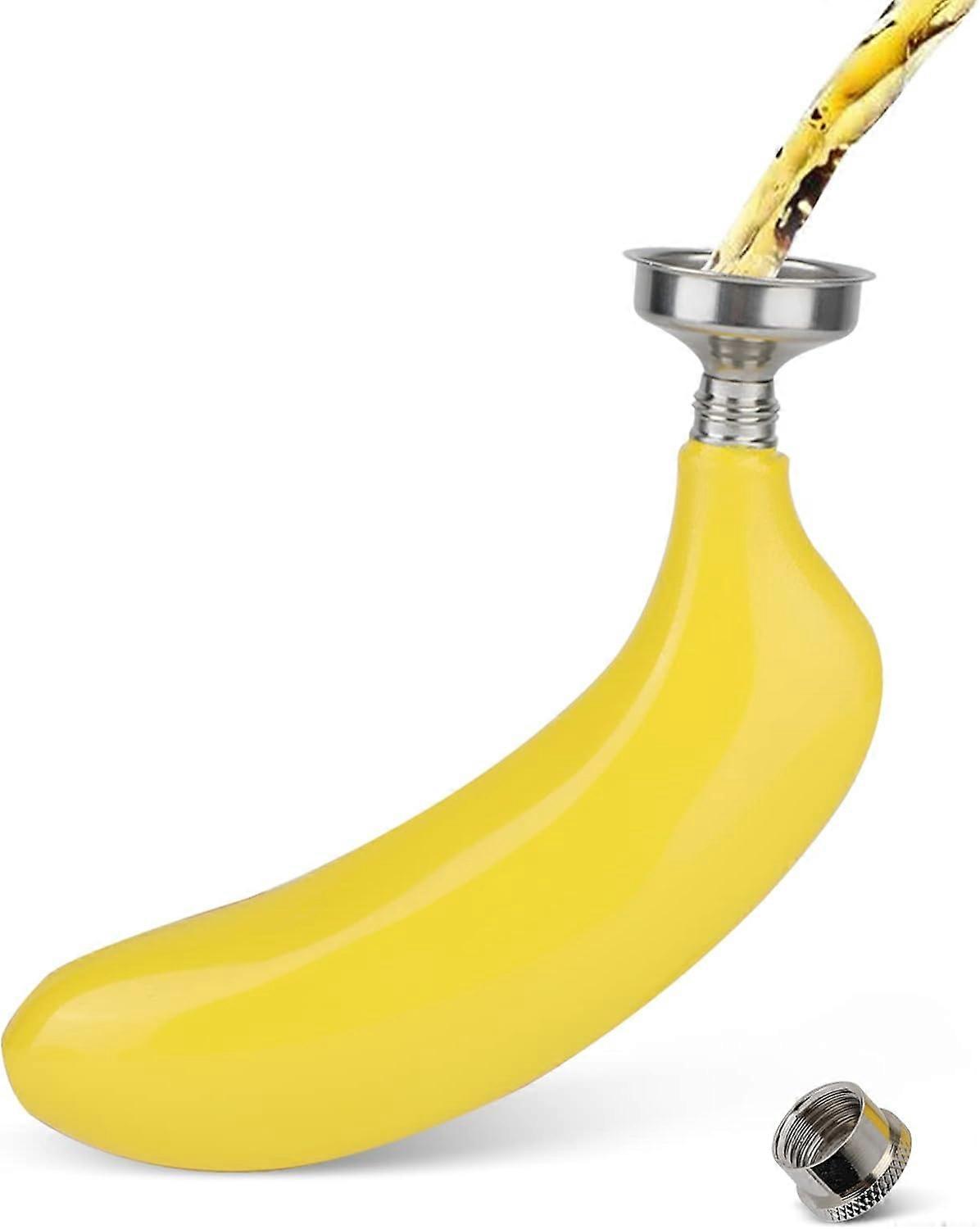5oz Flasks for Liquor for Men, Stainless Steel Hip Flask Banana Shaped Pocket Alcohol Flasks with Funnel