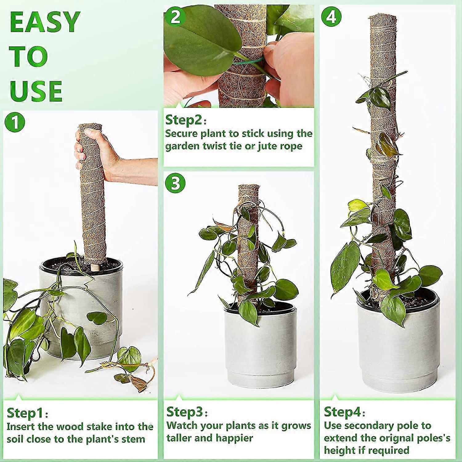 4 Pcs Moss Poles For Climbing Plants,coir Totem Pole Moss Stick