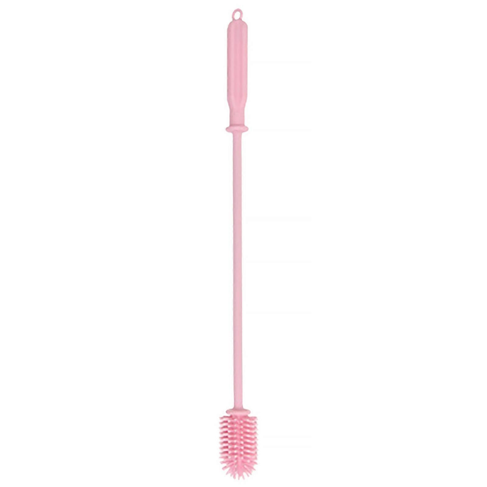 Milk Bottle Brush Multi-purpose Long Handle 360 Degree Rotating Soft Dense Bristles Hanging Hole Design Cleaning Silicone Narrow Neck Containers Bottl