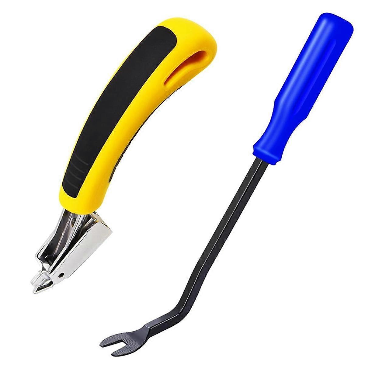 Staple Remover,Upholstery and Construction Staple Puller -Lifter Tool Heavy Duty Carpet Remover,Yel