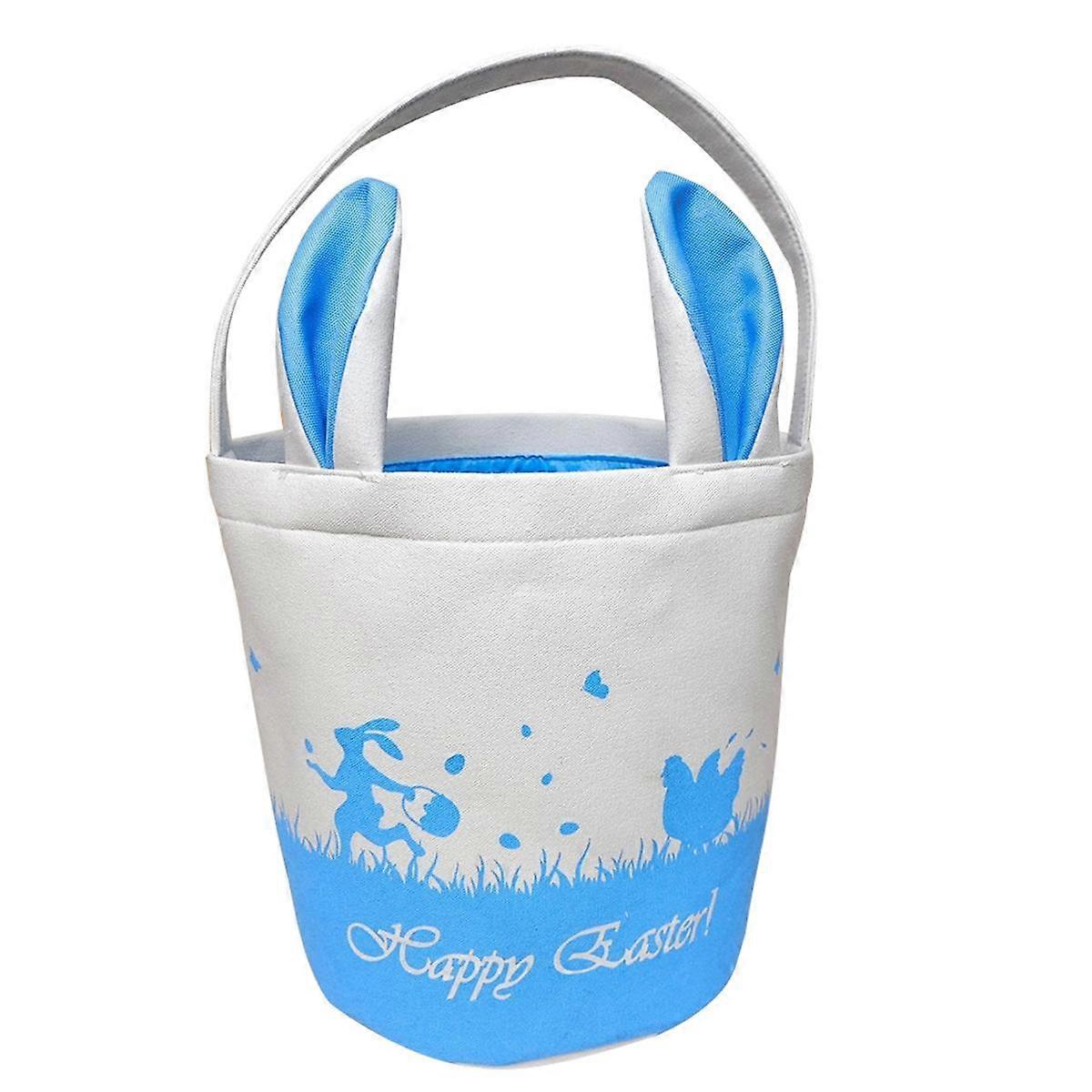 Easter Basket Storage, Empty Canvas Basket with Handles, Foldable Bucket Bags for Boys & Girls, Clo