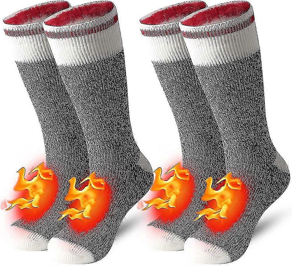 Warm Thermal Socks,unisex Winter Fur Lined Boot Thick Insulated Heated Socks