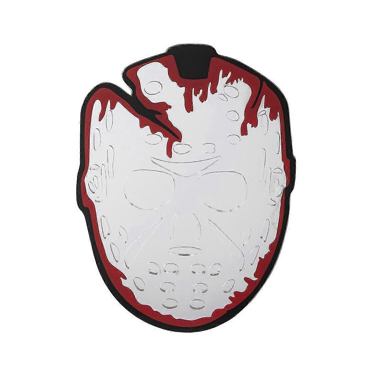 Halloween Decoration Ornaments Ghost In The Mirror Wall Mirror Frame Pendant Luminous Scary Mirror Ghost Silver Y
