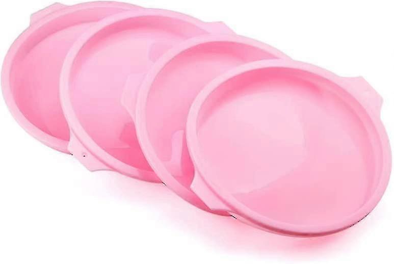 4 Packs Silicone Round Rainbow Cake Tins 6"