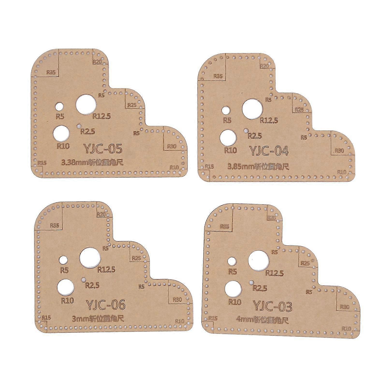 4pcs Transparent Round Acrylic Stencil Cutting Tools with Protective Layer for DIY Handicraft Templates