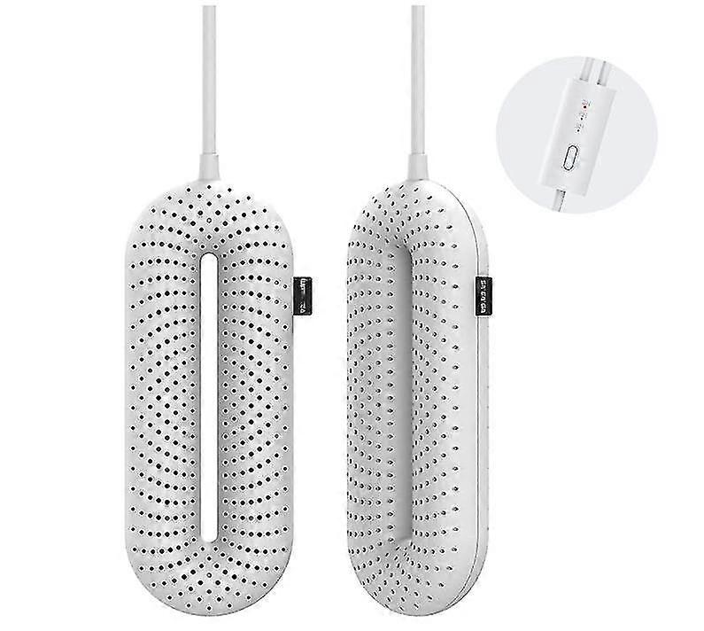 Elektrický sušička bot, sušička lyžařských bot, ohřívač bot a bot pro suché zpocené boty a odstranění zápachu, 3/6/9 hodinový časovač Auto-off1ks-bílá