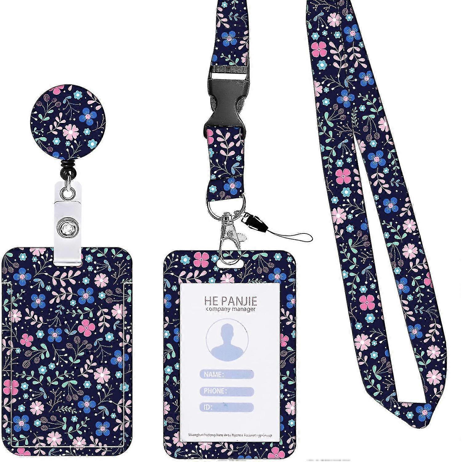Id Badge Holder With Lanyard And Retractable Badge Reel Clip