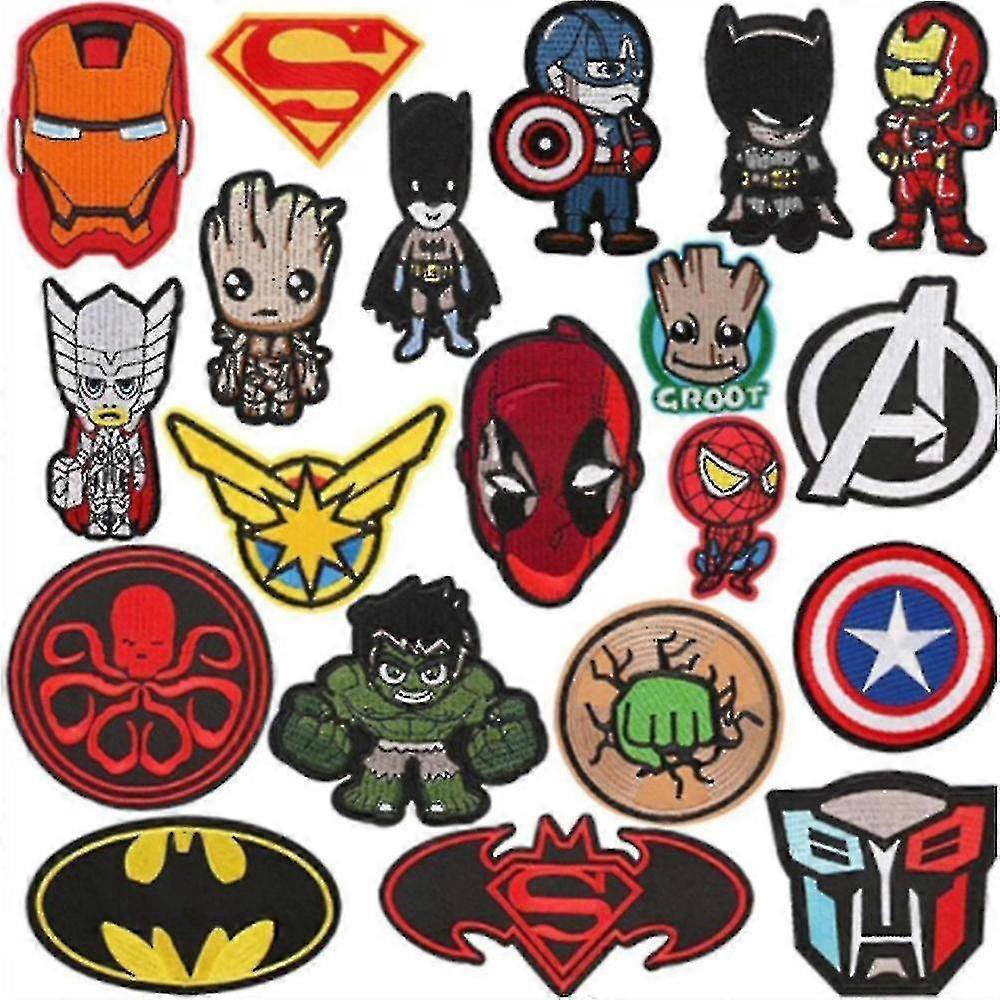 20pcs Kleidung Patches Thermokleber DIY Nähen oder Eisen auf Applique Patches für Kleidung Huttaschen