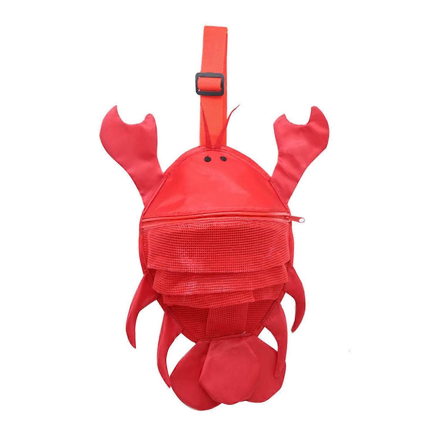 Cartoon Lobster Shape Kids Beach Bag Breathable Mesh Design Toys Shell Collecting Storage Bag