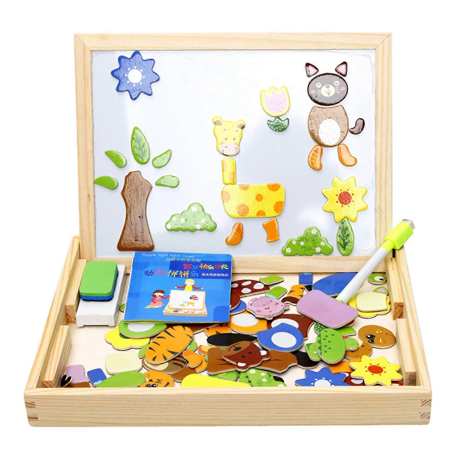 Magnetic Jigsaw Puzzle Drawing Board Multifunction Kids Magnetic Puzzle/Drawing Board Toys for Kids Children
