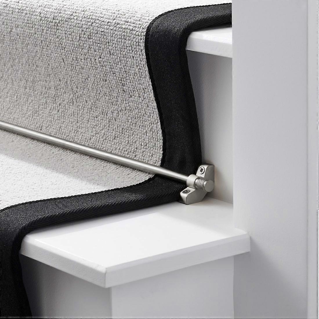 Brass Stair Carpet Runner Rods in Silver - Made to Measure