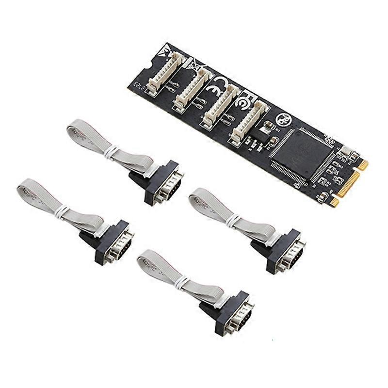M.2 M-Key to 4 Port RS232 Serial Card Riser Card COM Controller AX99100 Chip