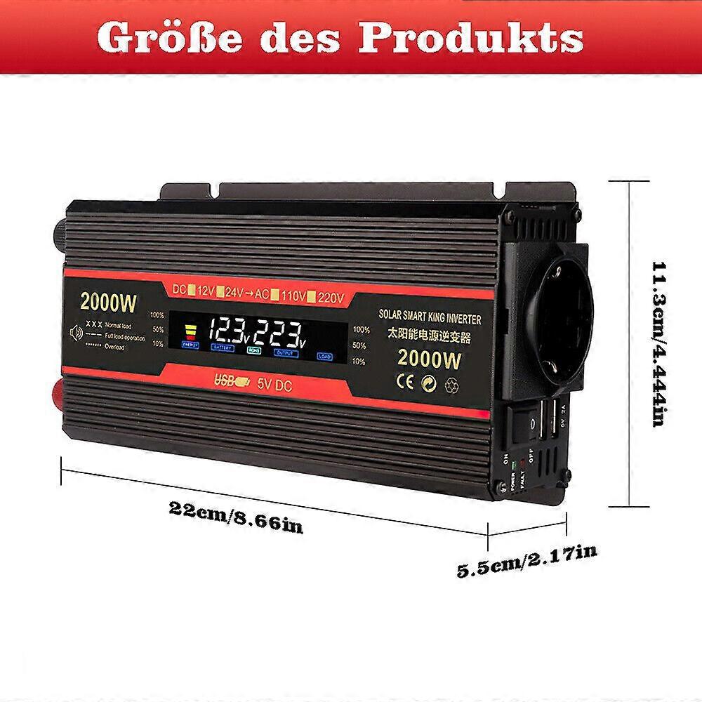 Μετατροπέας δύναμης αυτοκινήτων 1500-2600W DC 12V στον καθαρό ηλιακό μετατροπέα ημιτονοειδούς κύματος εναλλασσόμενου ρεύματος 110V, 100% νέος