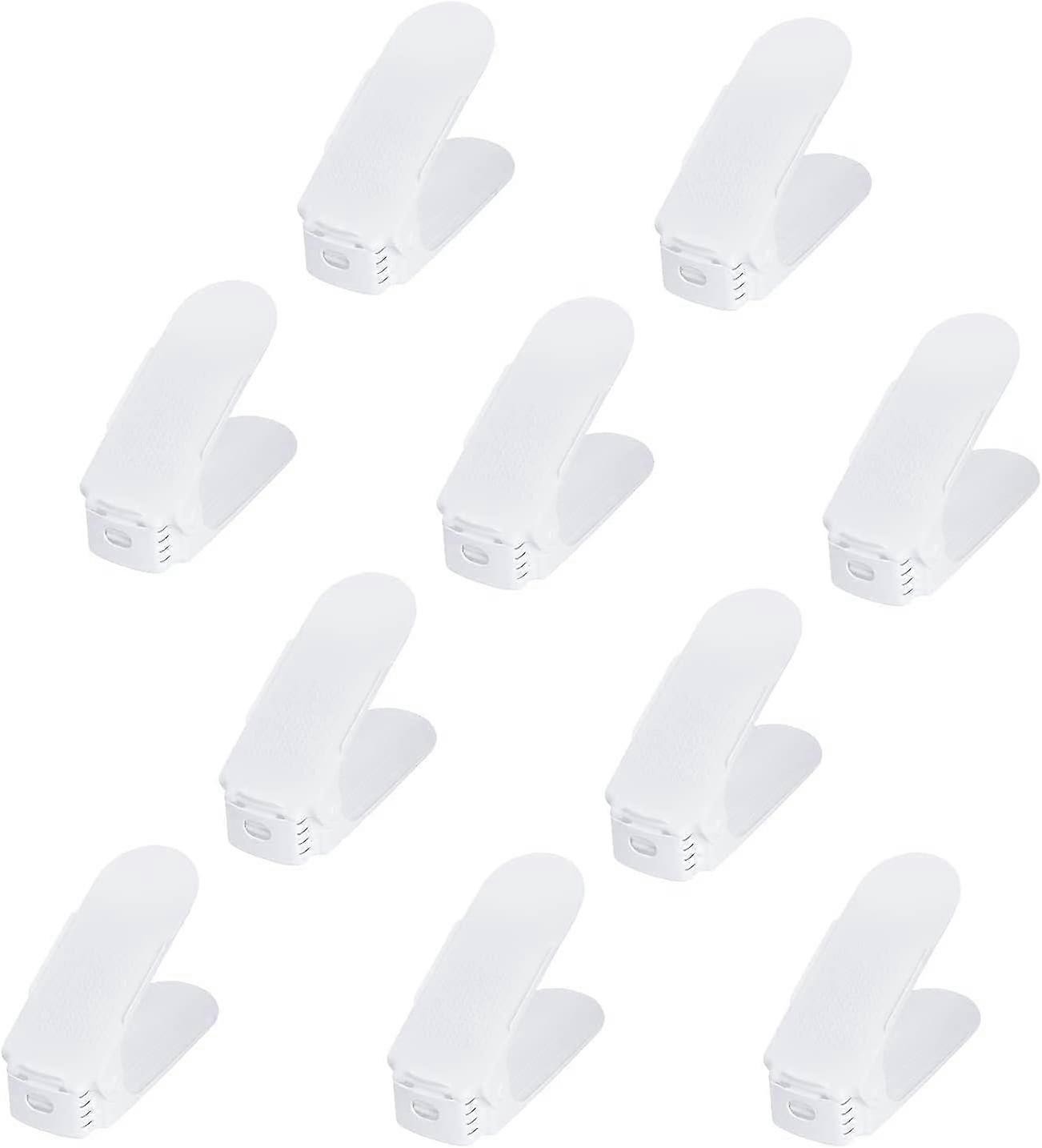 Adjustable Shoe Rack Set - Non-Slip Plastic, Height-Adjustable, Includes 10 Pieces