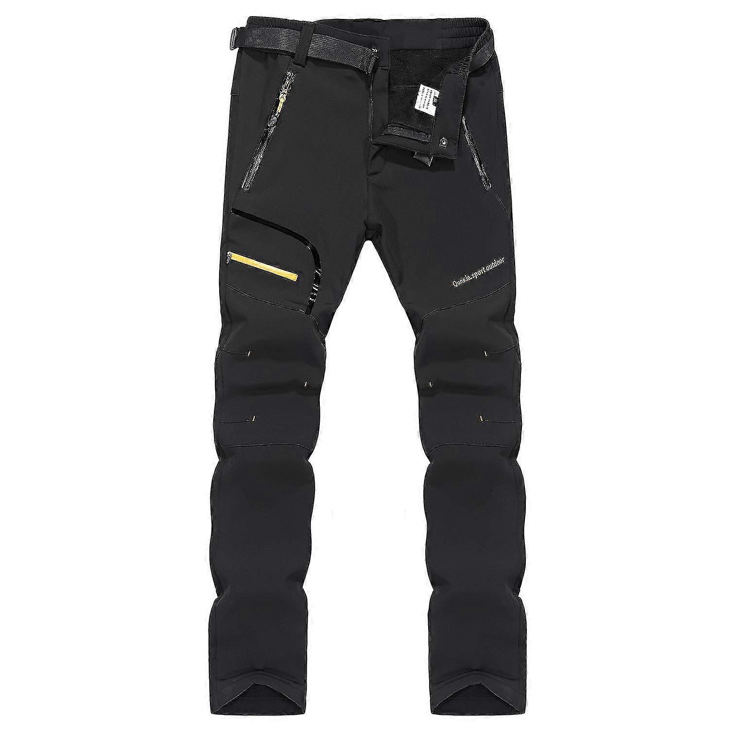 Dambyxor för utomhusbruk, snabbtorkande, vandring, vinterbyxor, vindtäta, fleecefodrade, vandrings- och klätterbyxor