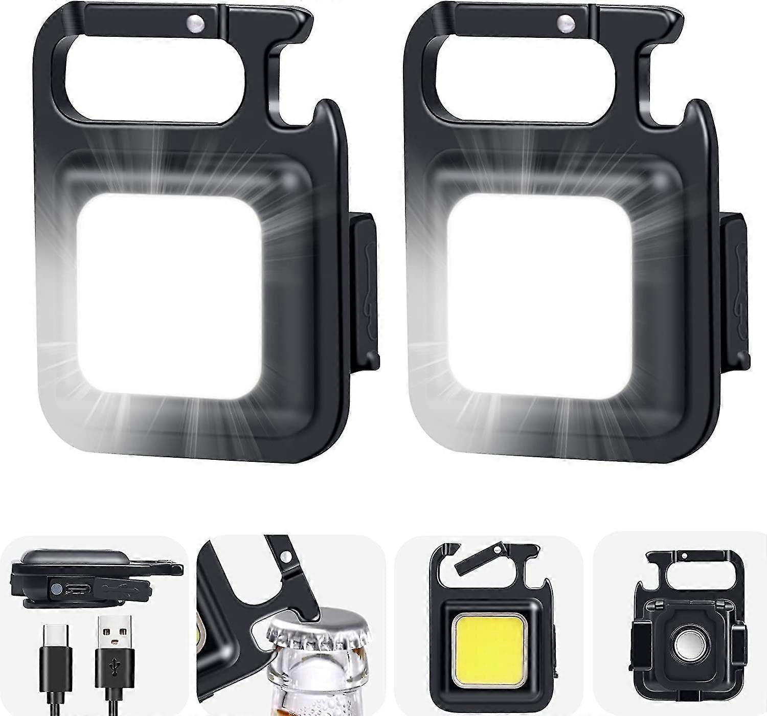 Small Emergency Flashlight, 1000lumens Bright Rechargeable Cob Keychain Flashlights