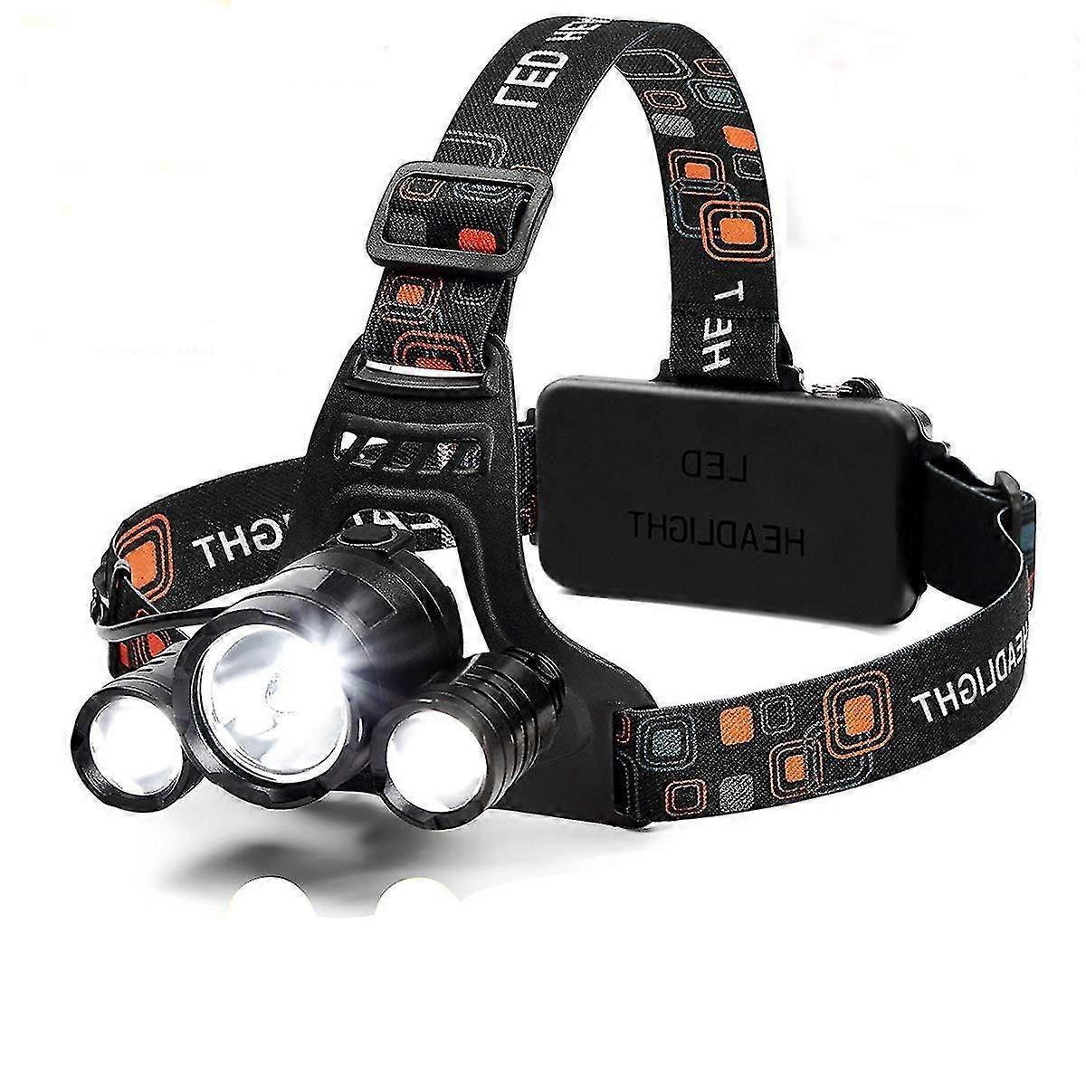 LED-Scheinwerfer 6000 Lumen Taschenlampe, 4 Modi Licht, wiederaufladbare 18650 Scheinwerfer, wasserdichtes Schutzhelmlicht, running helle Scheinwerfer, Jagd oder Cam