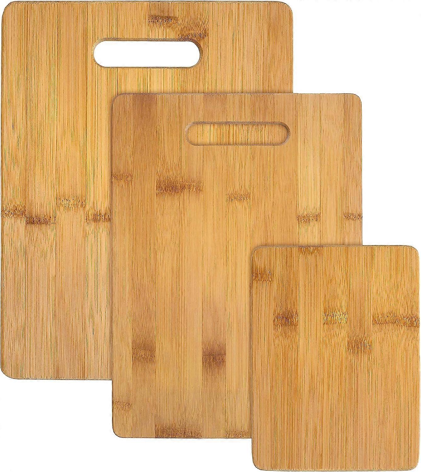 3 Piece Bamboo Cutting Board Set, 3 Different Sizes